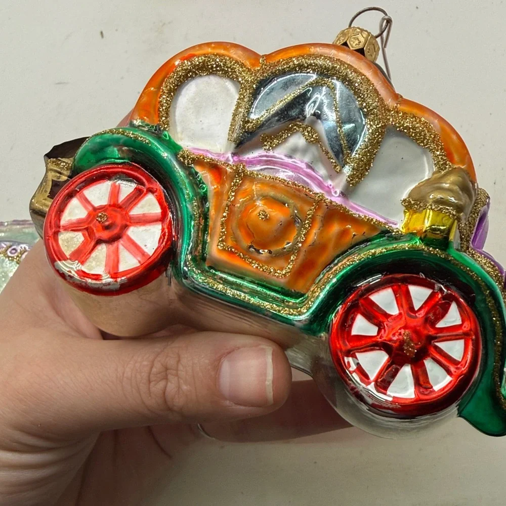 Vtg Polonaise Kurt Adler Cinderella Set 3 Glass Ornaments Christmas Collectible
